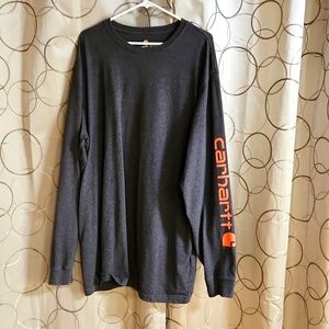 Carhartt Long Sleeve Shirt,  XL, Tall, Gray